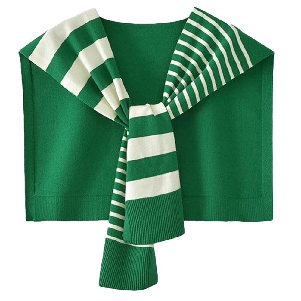 7529 Knitted Stripe Shawl Wraps For Women Designer Cardigan Vintage Scarf